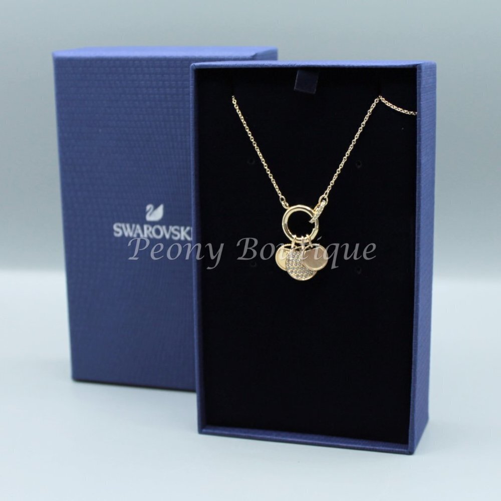 Swarovski 5567530 Ginger collection necklace jewelry fashion gold tone crystals